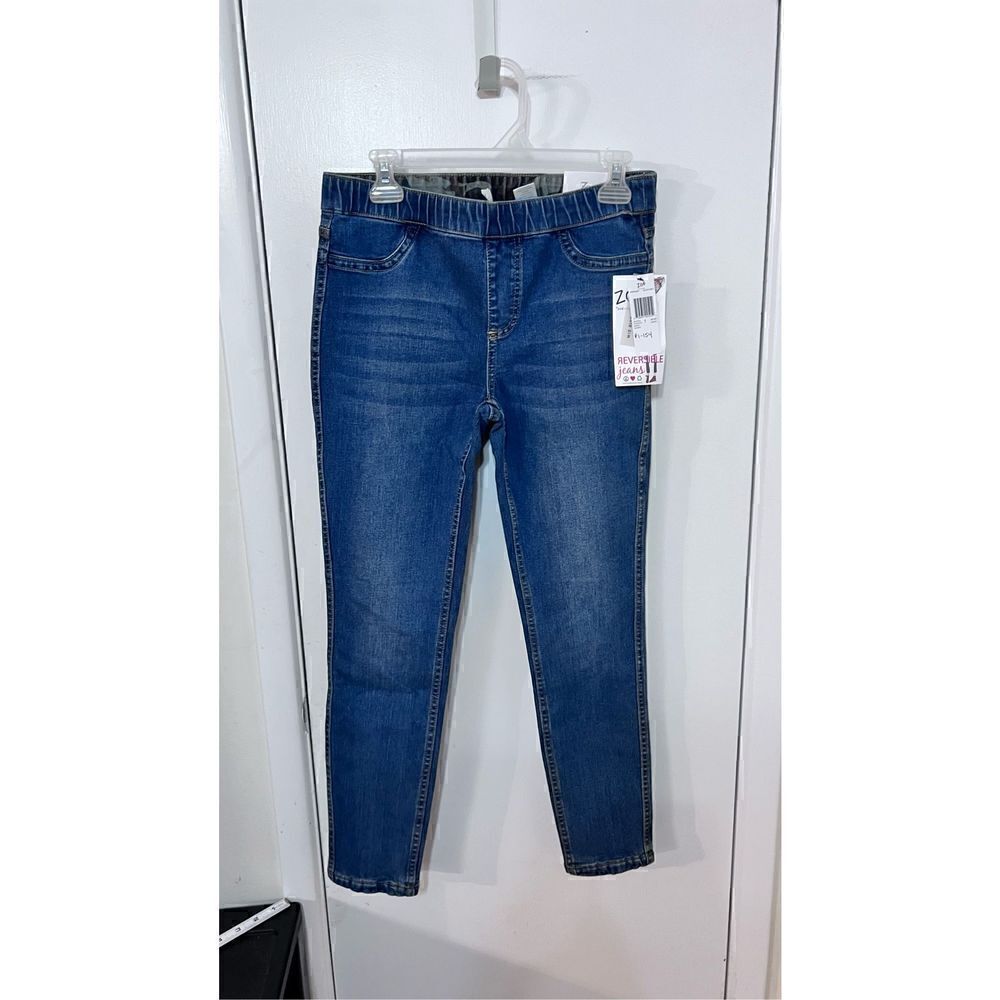 ZOE PHEOBE MID RISE LEGGING REVERSIBLE PULL ON SKINNY JEANS SIZE 7 P1-154